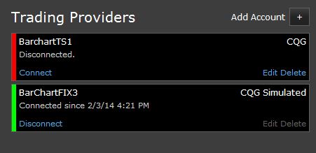 Connection Status for Trading Providers